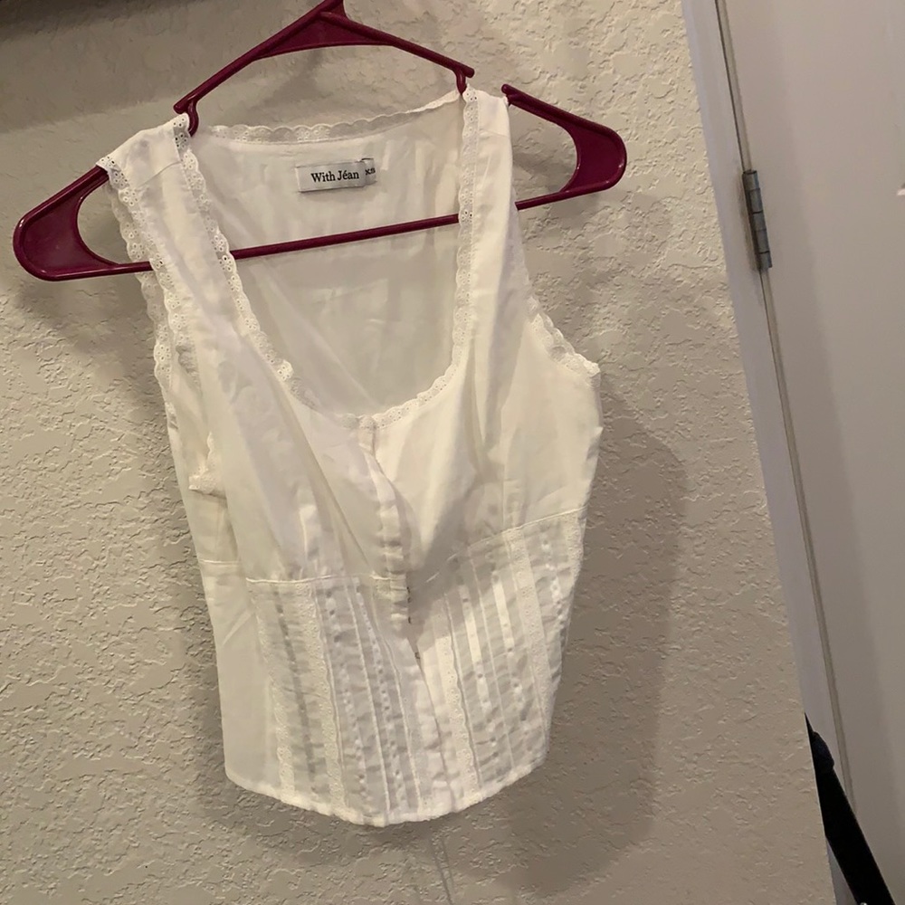 With Jèan White Corset Top